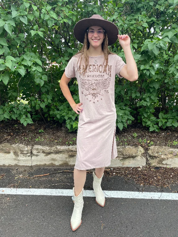 American Freedom Eagle Mineral Graphic Dress