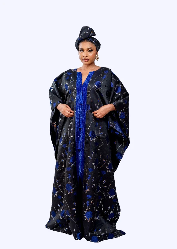 Joromi Damask Boubou kaftan dress with tassels