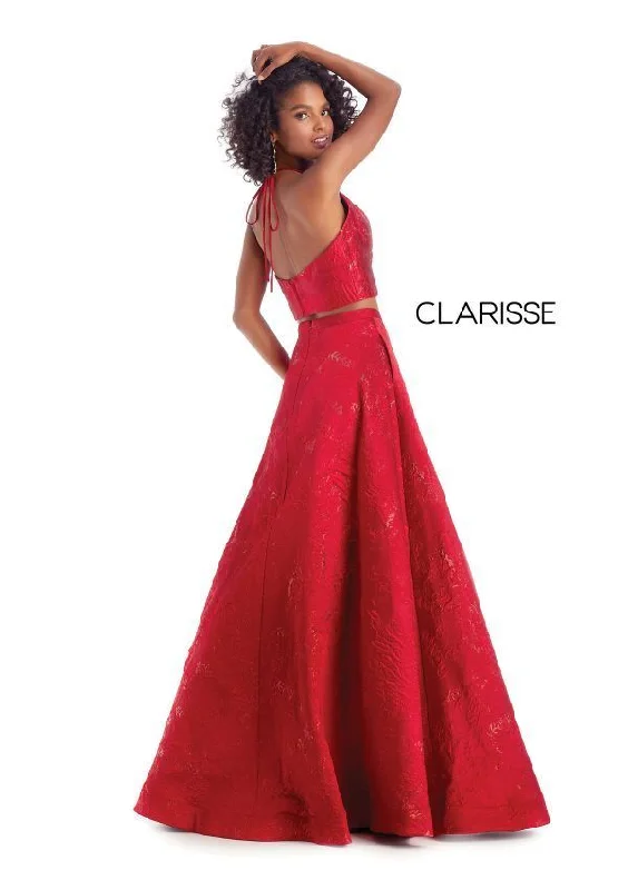 CLARISSE 8229 Vamp Red 2 Piece Halter A-Line Dress