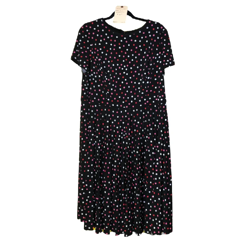 polka dot print a-line dress - 14w