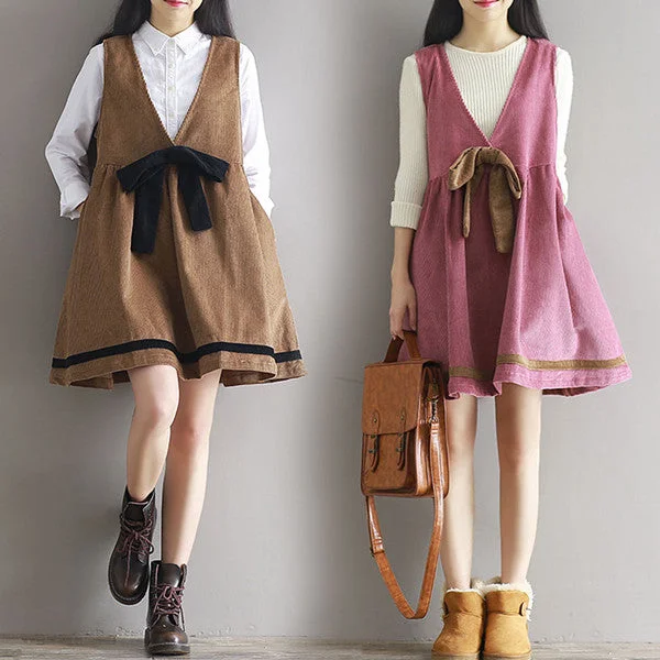 Cute bow vest dress yv42667
