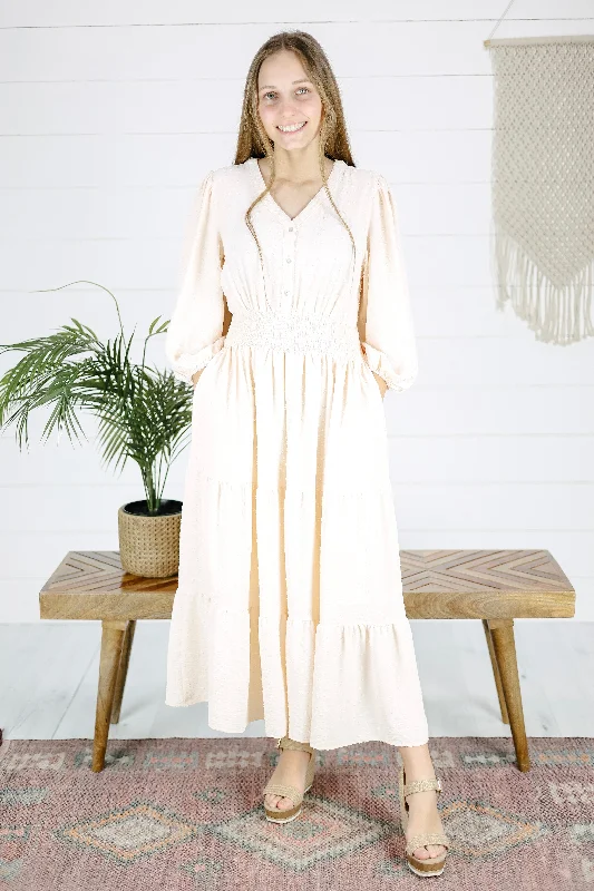 Elisa Detail Dress - Cream