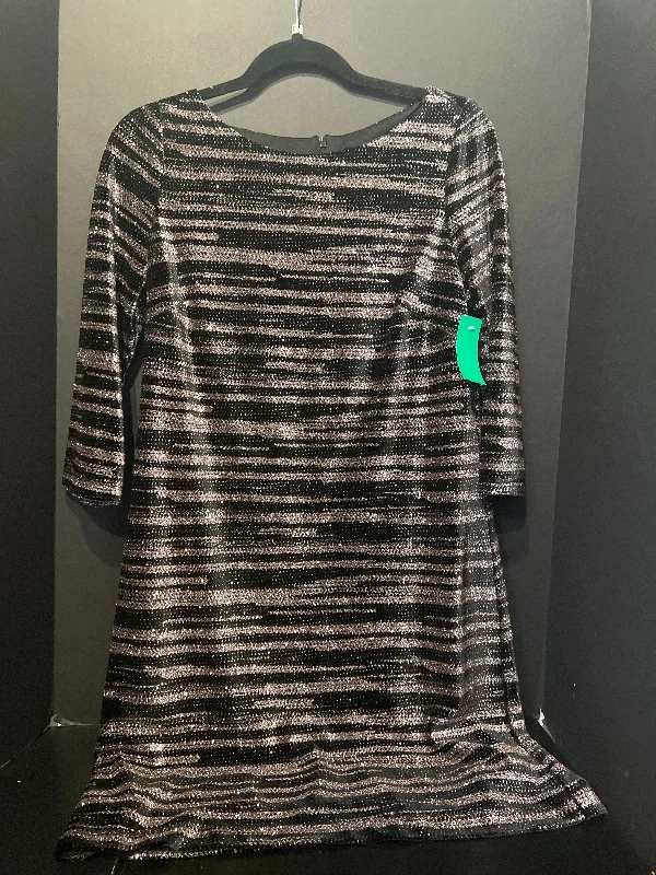 Eliza J Stripe Metallic Dress (Size 12 Petite)