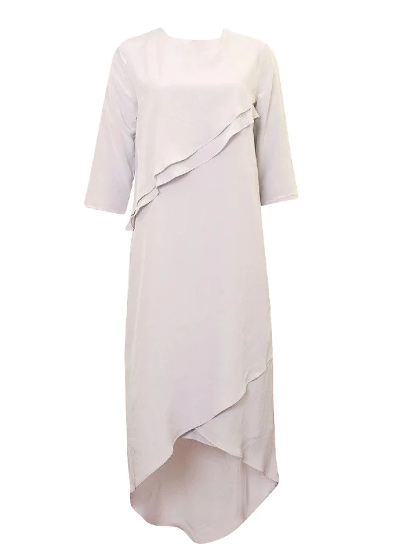Ellie Makir Grey High-Low Dress