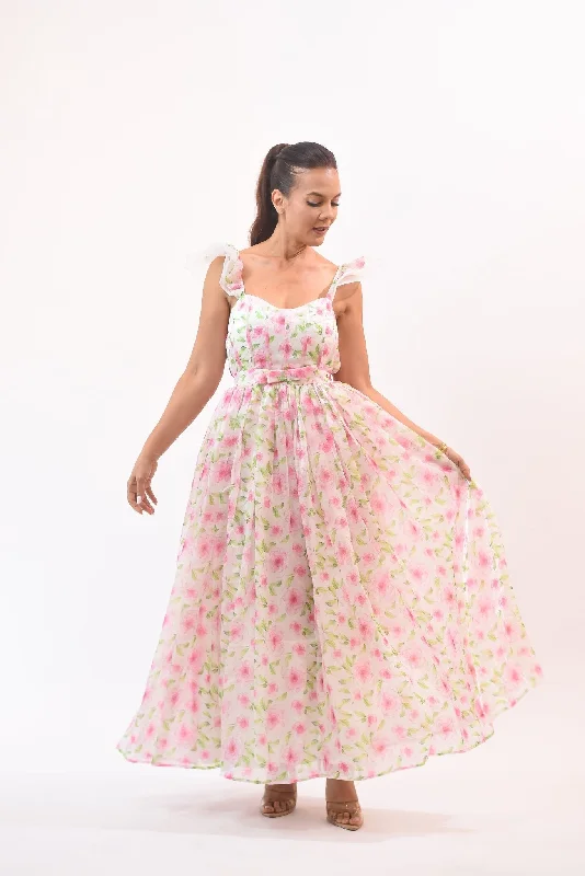 Flowers View Dress Pink