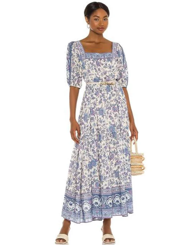 "Folk" Square Neck Dress