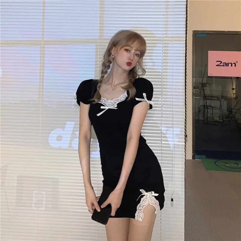 Harajuku fashion black dress yv43332