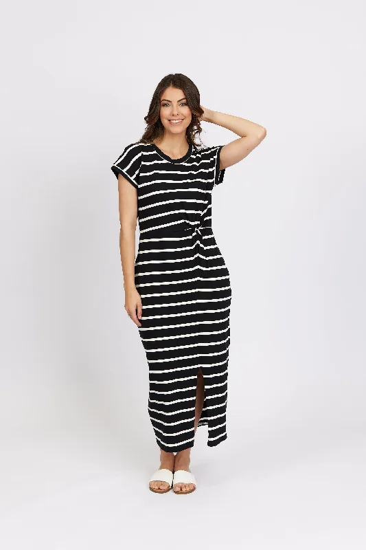 Knewe Parker Dress - Black Stripe