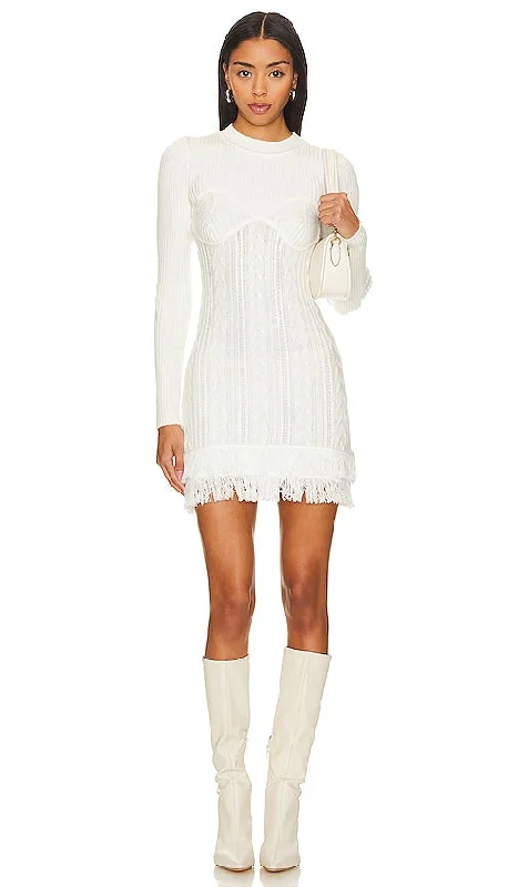 MAJORELLE Calais Cable Dress in White