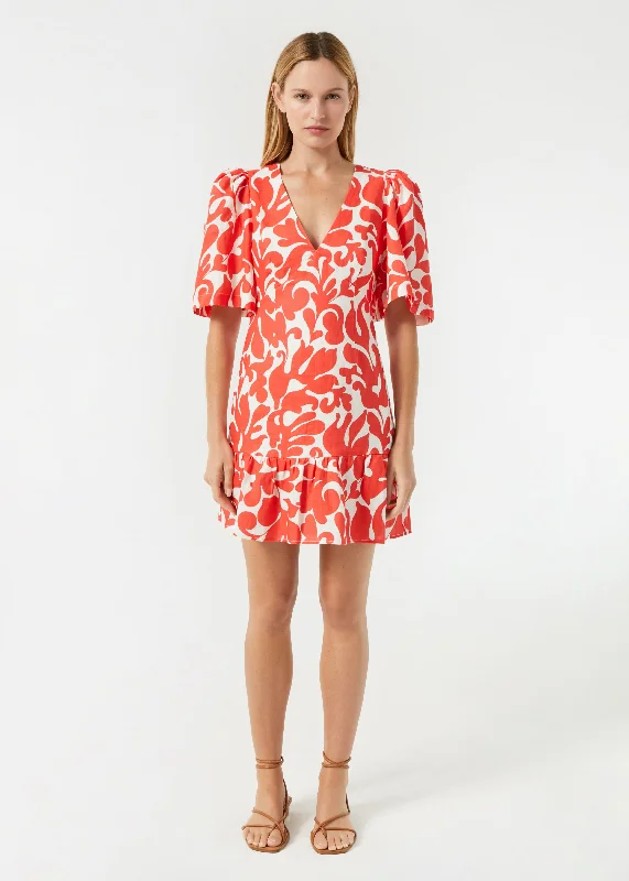 Linen Mariana Dress | Red Caspian Lagoon Grande
