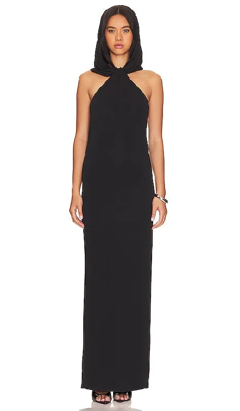 NBD Mia Hooded Dress in Black