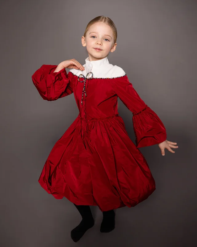 NIKOLIA "Impossible Garden" Milan Dress in Red and White