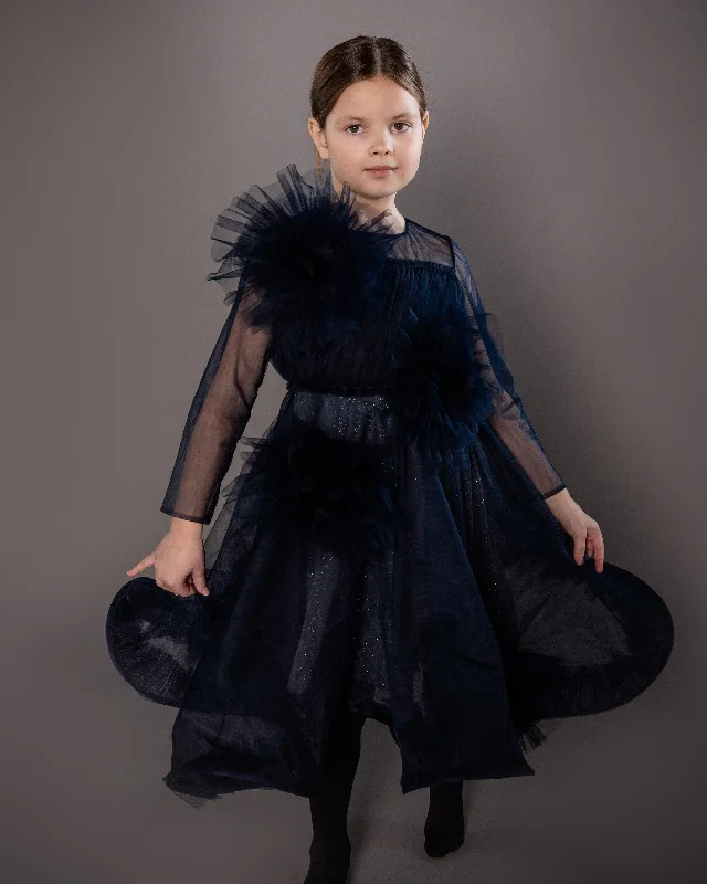 NIKOLIA "Impossible Garden" Queensland Dress with Applique Flowers