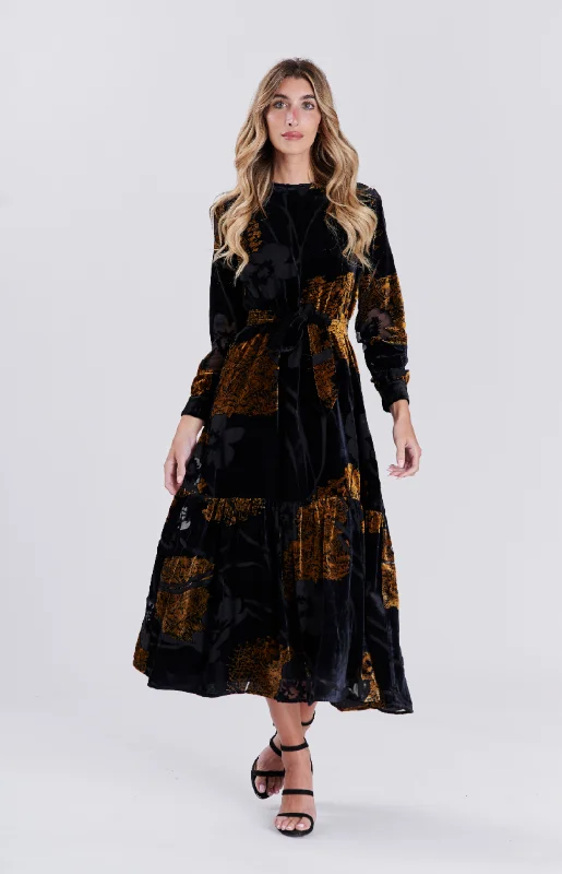 Paper Parachute Velour Burnout Dress