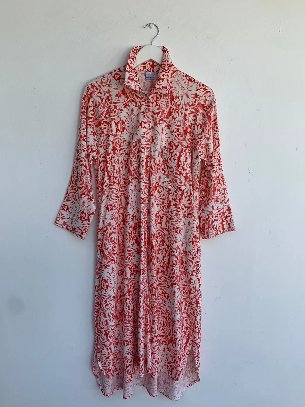 River Indigo Dress- Coral