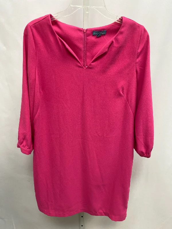 Size 4 Fleur Bleue Hot Pink 3/4 Sleeve Dress
