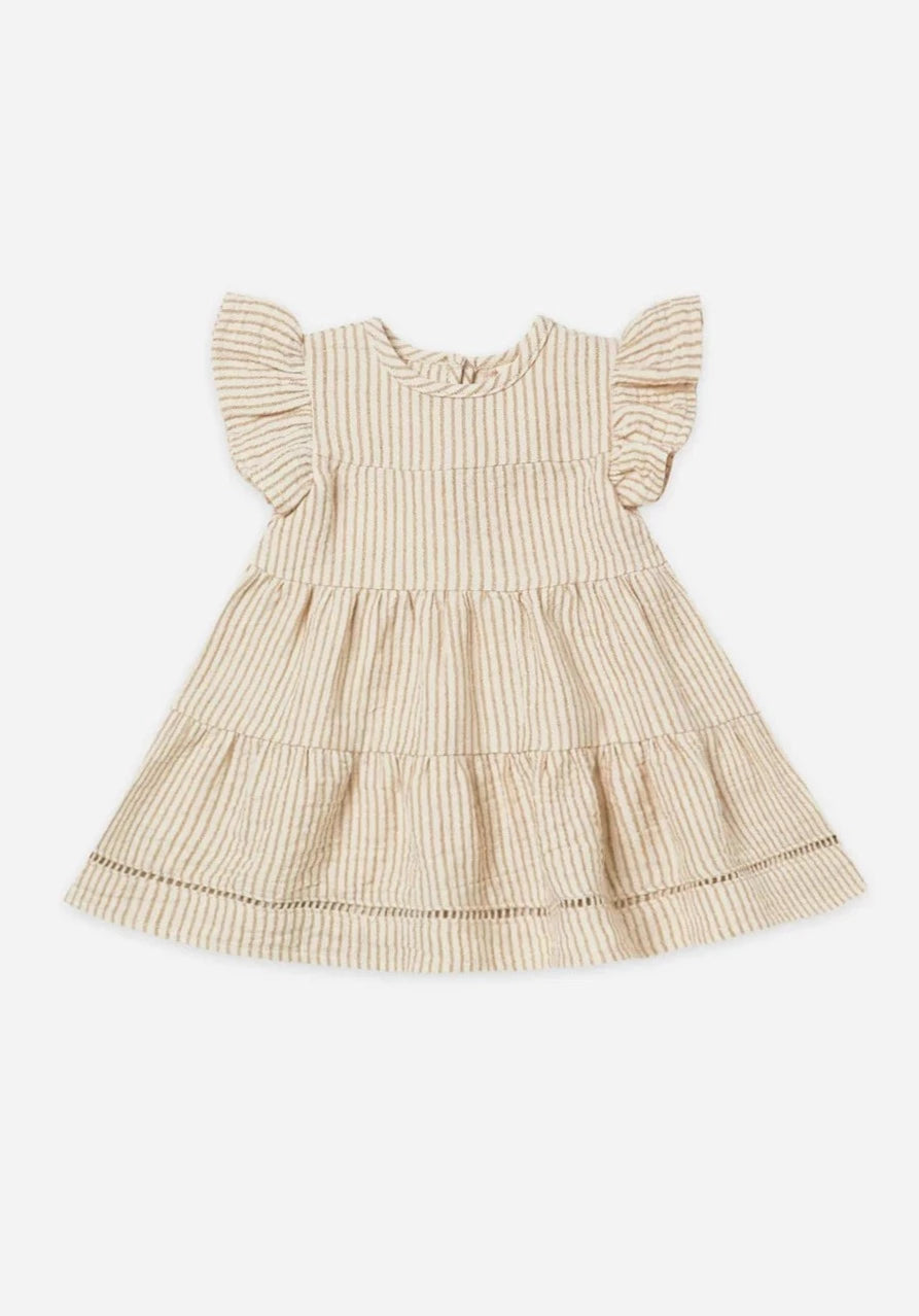 The Belle Dress by Quincy Mae - Ocre Stripe - KIDS