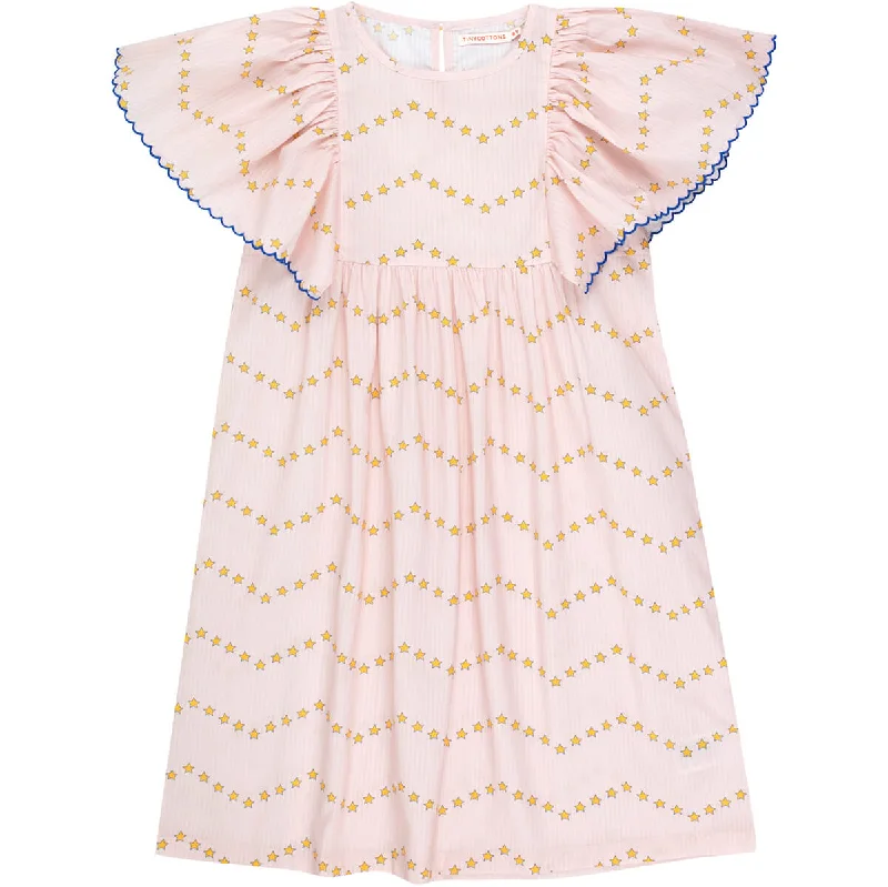 Zigzag Dress in Pastel Pink by Tinycottons