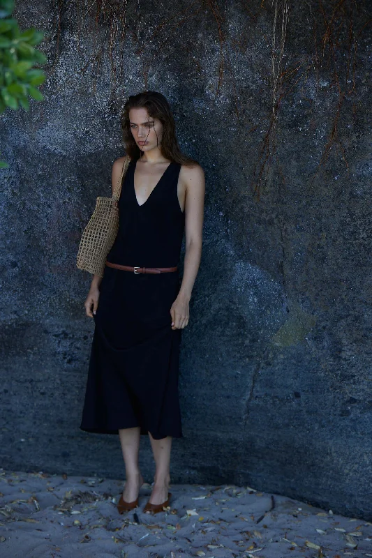 ZULU DRESS SILK RAVENHUE BLACK