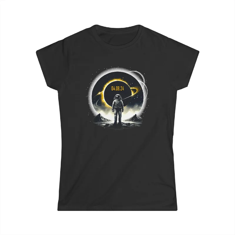 2024 Solar Eclipse American Totality Spring 4.08.24 Womens Shirts Zippered Front Buttoned Front Snap Front