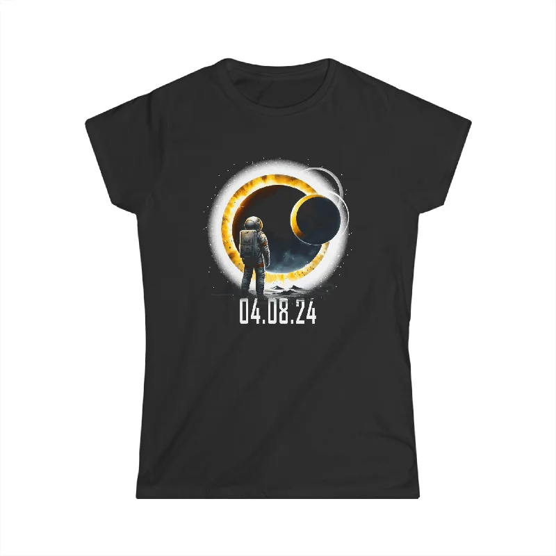 2024 Solar Eclipse American Totality Spring 4.08.24 Womens Shirts Wool Fabric Cashmere Fabric Tweed Fabric