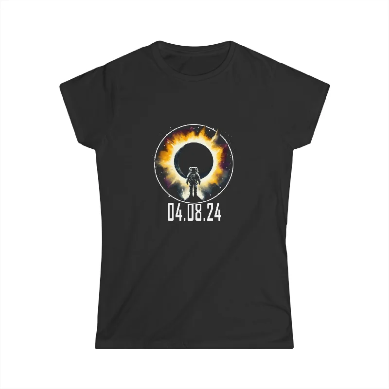 2024 Solar Eclipse American Totality Spring 4.08.24 Womens Shirts Cotton Fabric Linen Fabric Terry Fabric