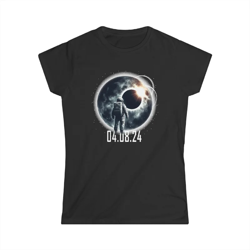 America Totality Spring 4.08.24 Total Solar Eclipse 2024 Shirts for Women Knit Fabric Woven Fabric Fleece Fabric