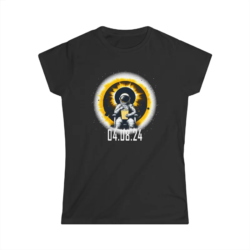 America Totality Spring 4.08.24 Total Solar Eclipse 2024 Womens Shirt Collared Crew Neck Turtle Neck