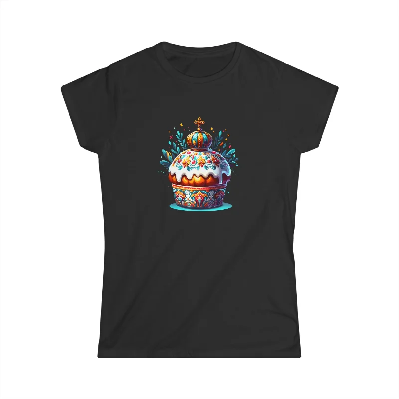 Christ is Risen Russian Greek Eastern Orthodox Pascha Easter Shirts for Women Fitted T-Shirt Seamless Stretchy