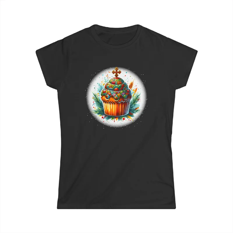 Christ is Risen Russian Greek Eastern Orthodox Pascha Easter Shirts for Women Solid Color Striped Floral