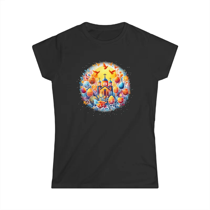 Christ is Risen Russian Greek Eastern Orthodox Pascha Easter Shirts for Women Hooded Caped Shawl Collar