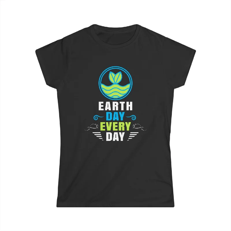 Earth Activism Everyday is Earth Day Environmental Crisis Shirts for Women Front Pockets Side Pockets Patch Pockets