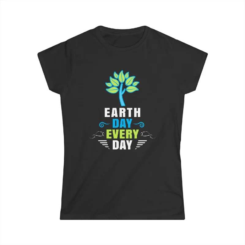 Earth Activism Everyday is Earth Day Environmental Crisis Women Shirts Print Jacquard Patchwork