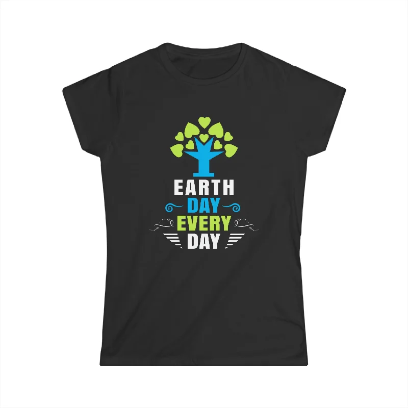 Earth Day Climate Everyday Awareness Planet Animal Earth Day Womens Shirt Houndstooth Herringbone Solid