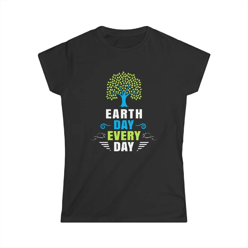 Earth Day Every Day Activism Earth Day Environmental Womens Shirts Striped Floral Plaid