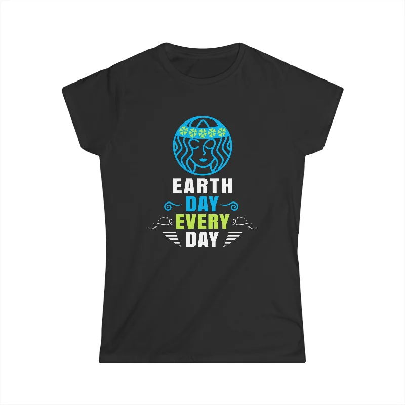 Earth Day Every Day Outfit for Earth Day Environmental Crisis Womens T Shirt Denim Fabric Leather Fabric Suede Fabric