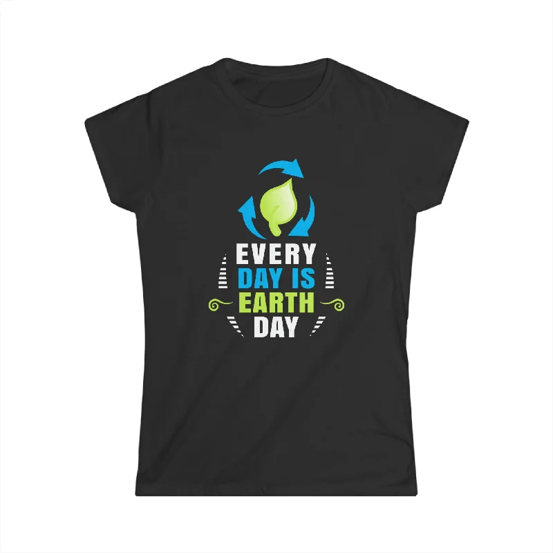 Earth Day Everyday Activism Earth Day Environmental Shirts for Women Mesh Canvas Denim