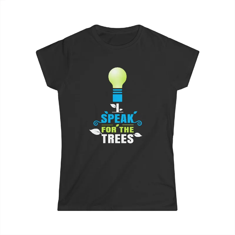 Earth Day I Speak For The Trees Design Nature Lover Women Shirts Chenille Blend Fleece Blend Nylon Blend