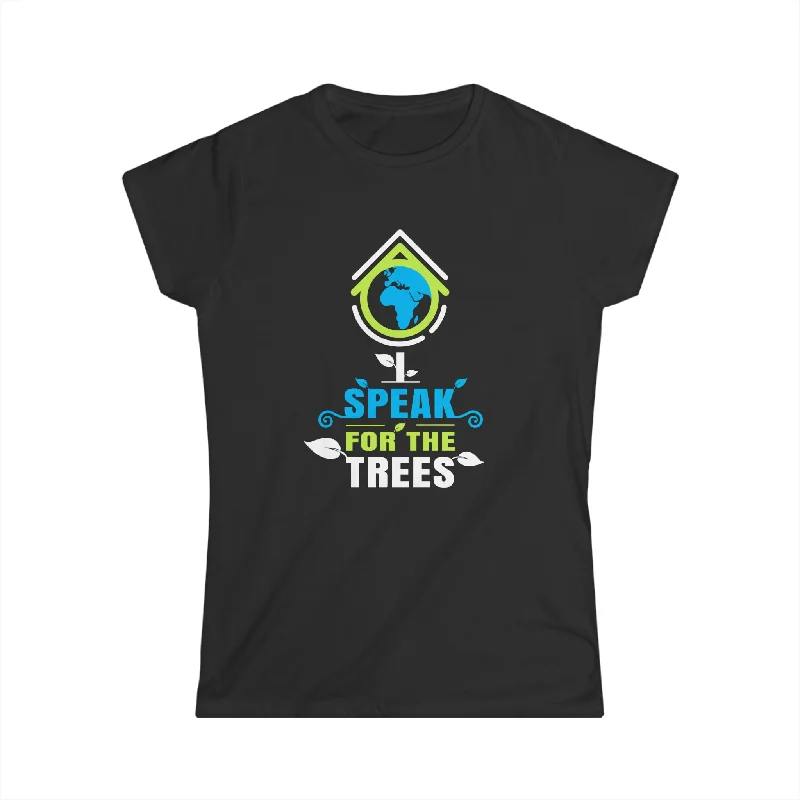 Earth Day I Speak For The Trees Design Nature Lover Women Shirts Oversized T-Shirt Spandex breathable