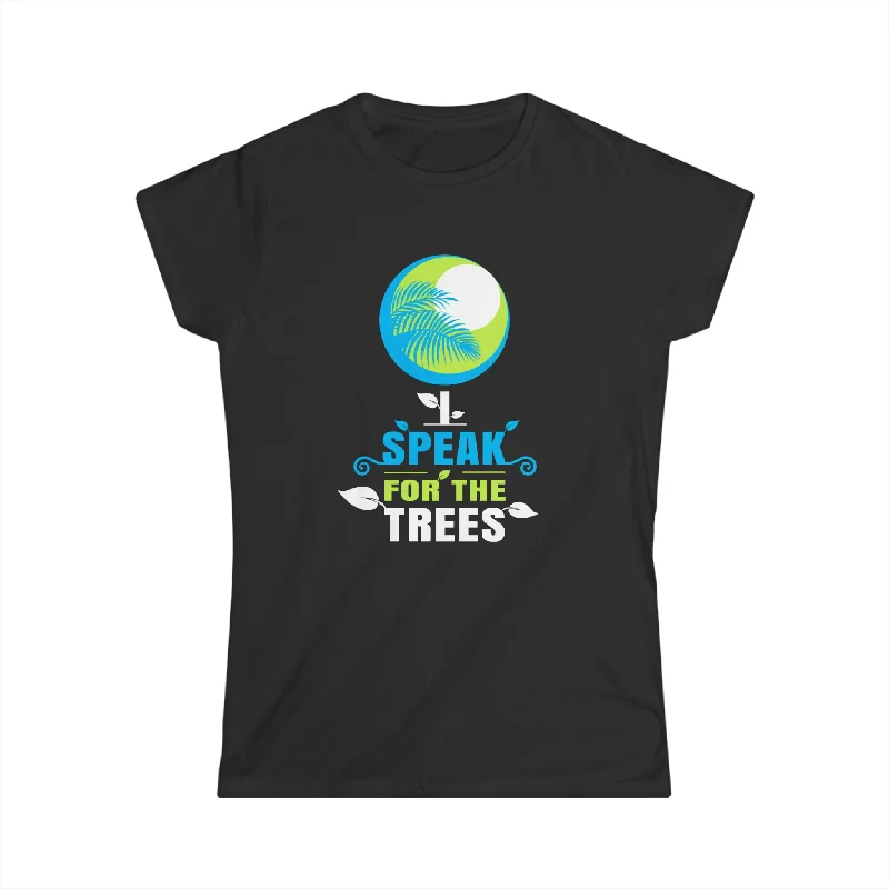Earth Day I Speak For The Trees Design Nature Lover Womens Shirt Chenille Brocade Lace