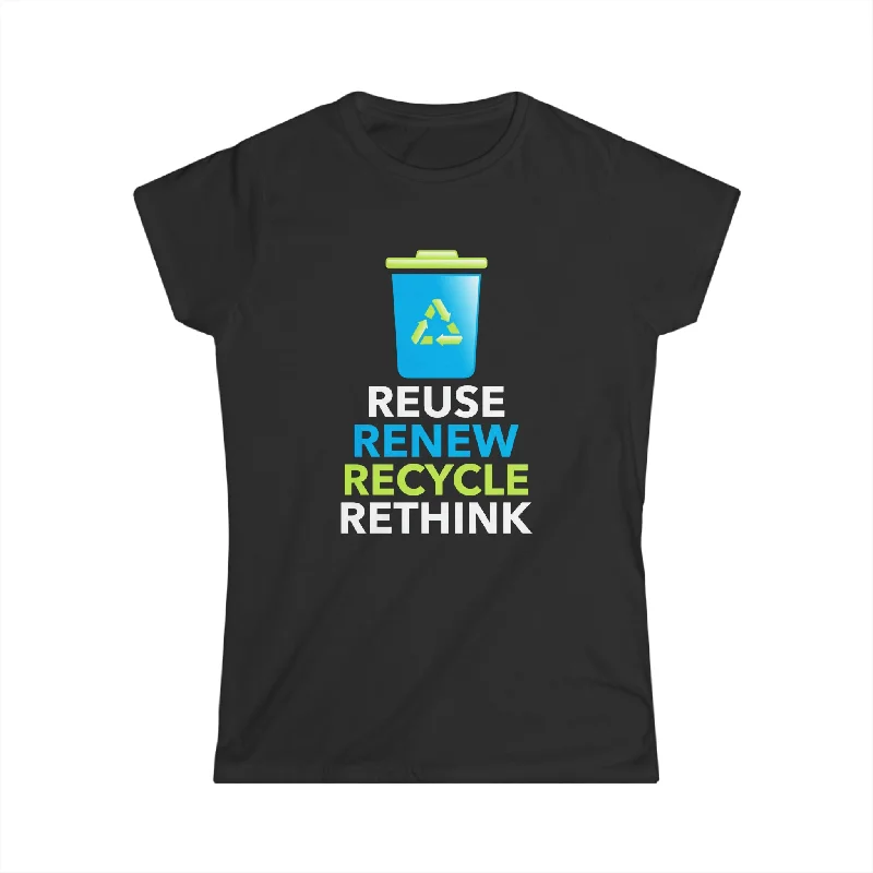 Earth Day Shirt Recycle Logo Vintage Recycling T-Shirt Gift Womens Shirts Collared Crew Neck Turtle Neck