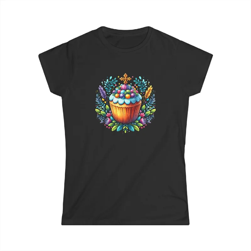 Easter Christian He Is Risen Resurrection Orthodox Easter Womens Shirt Collared T-Shirt Boat Neck A-Line