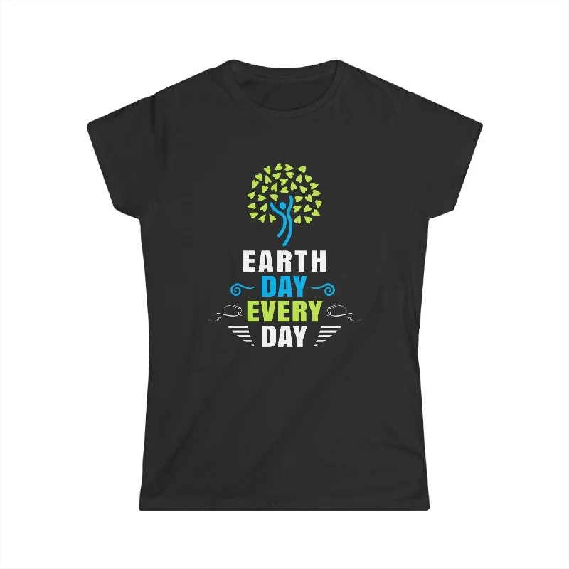 Every Day is Earth Day Shirt Earth Day Shirt Save the Planet Women Tops Hooded Caped Shawl Collar