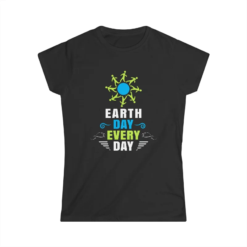 Everyday is Earth Day Environmental Save Environment Womens Shirts Faux Fur Fabric Real Fur Fabric Shearling Fabric