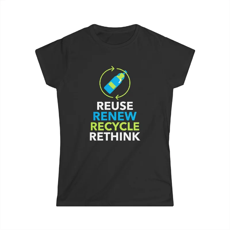 Everyday is Earth Day Recycle Environmental Activist Shirts for Women Print Jacquard Patchwork