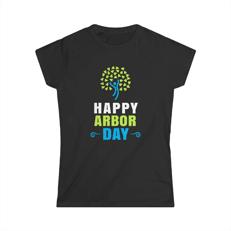 Happy Arbor Day Shirt Earth Day Environmental Activist Womens T Shirt Anti-Pilling Machine Wash Handmade