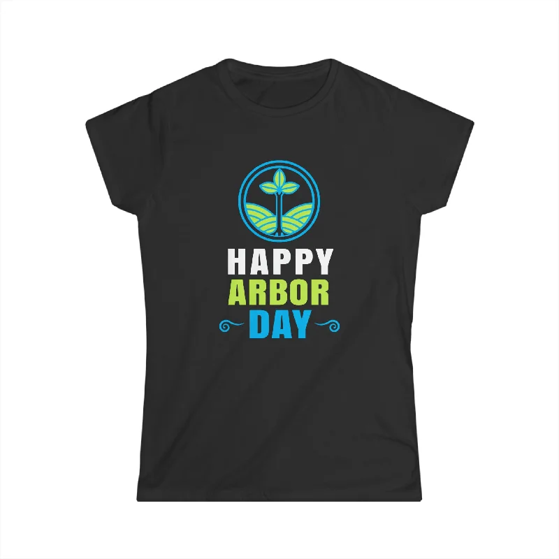 Happy Arbor Day Shirt Earth Day Shirt Tree Planting Women Tops Front Pockets Side Pockets Patch Pockets