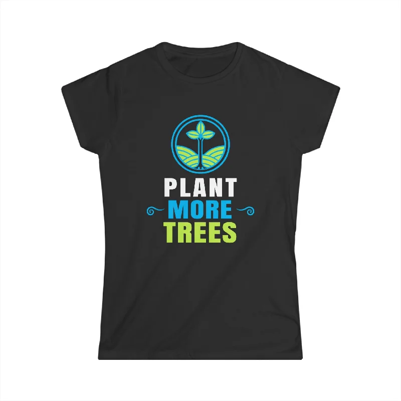 Happy Arbor Day Shirt Outfit for Earth Day Plant More Trees Women Tops Ribbed Striped Patterned
