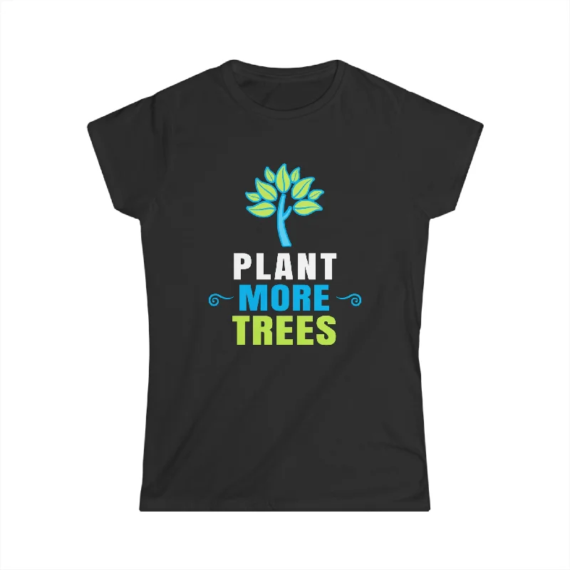 Happy Arbor Day Shirt Plant Trees Cool Earth Day Arbor Day Womens T Shirts Spandex Blend Rayon Blend Denim Blend