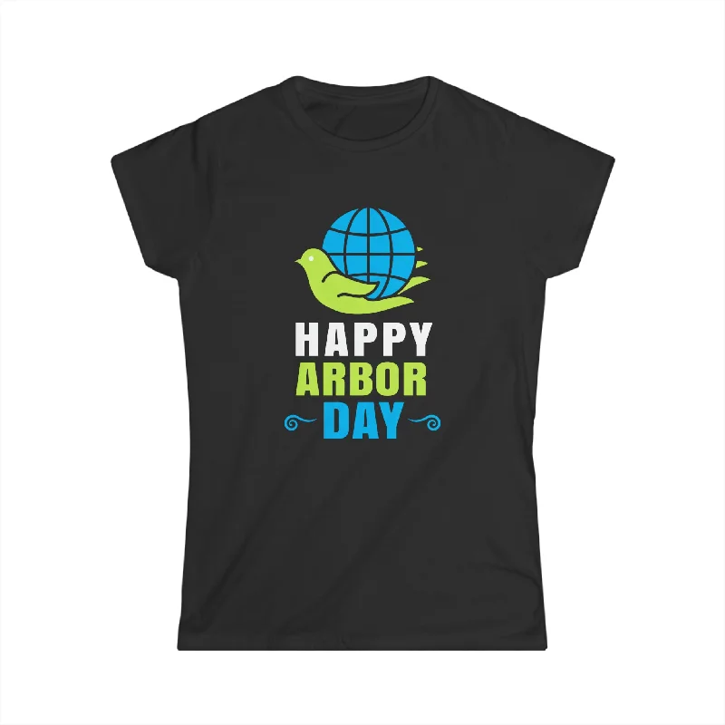 Happy Arbor Day Shirts Earth Day Shirts Save the Planet Womens T Shirt Layered Multi-layer Single Layer
